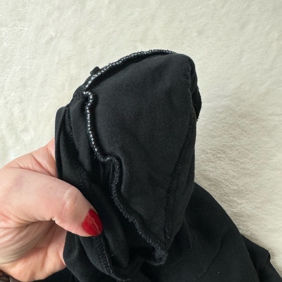 Frame T Shirt Dress Small Black Shoulder Pad Embellished Detail long - Picture 10 of 11